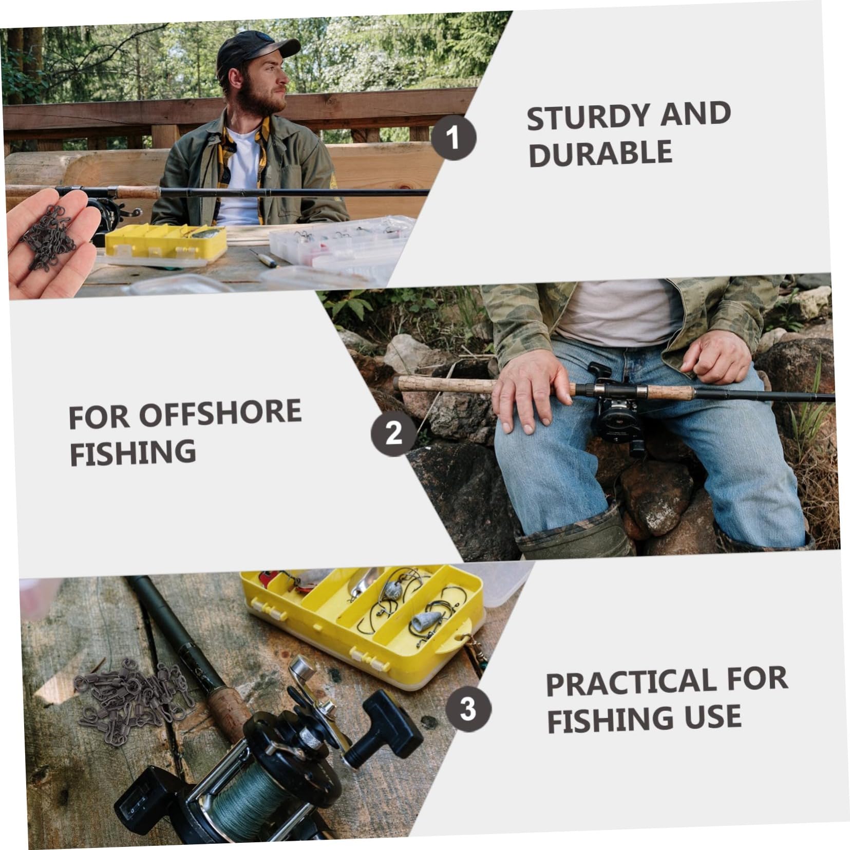 balacoo 20pcs Fishing Rolling Swivel Connectors Compact Fishing Accessory for Freshwater Saltwater Metal Hook Connector for Bass Walleye