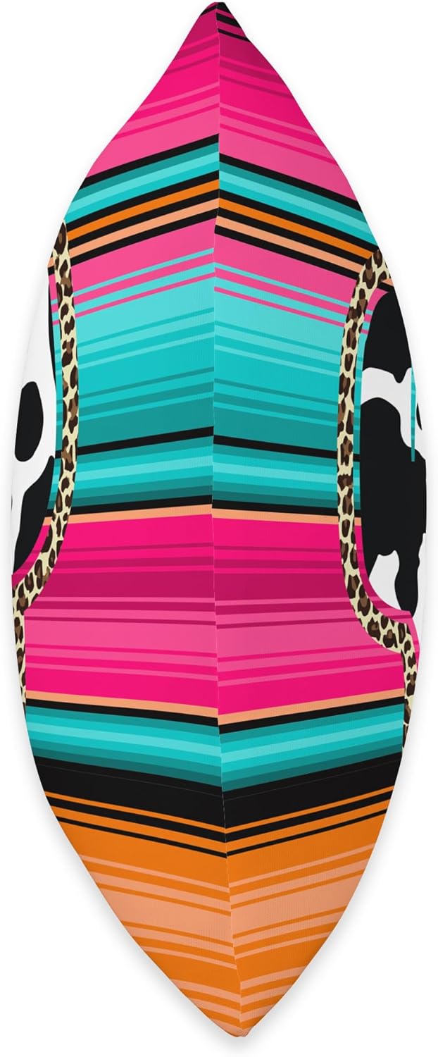 Western Cow Cactus Leopard Cheetha Serape Turquoise pink Throw Pillow