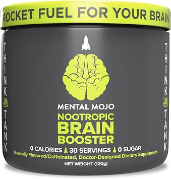 Nootropic Brain Booster | 30 Servings Sugar-Free Drink Mix | Focus, Energy & Memory Support | Subscribe & Save | Kiwi Strawberry | 0 Calories