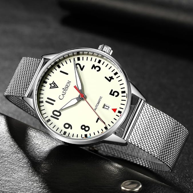CADISEN Automatic Mechanical Watch Watches for Men Waterproof Sapphire Noctilucent Noctilucent Leisure Wristwatch