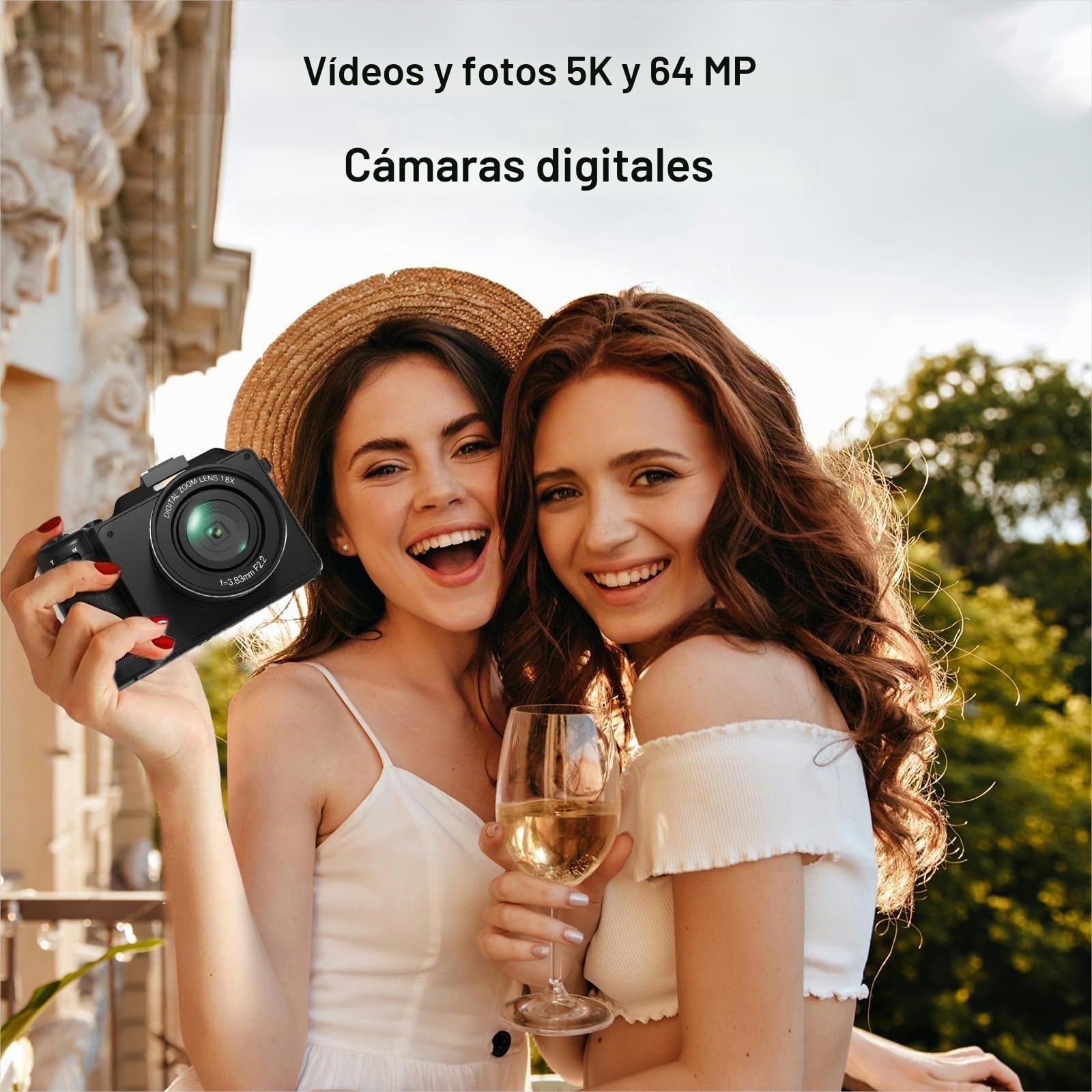 Cámara Digital, Camara de Fotos Digital 5K 64MP con Tarjeta 64GB WiFi, Autofoco, Cámara Compacta con Pantalla LCD de 3" Selfies Cámara de Vlog para Principiantes Adolescentes Adultos Youtube