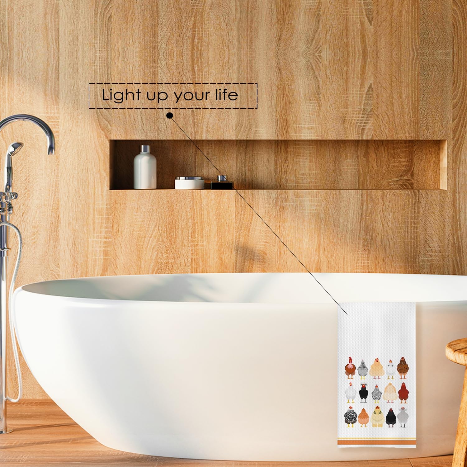 Funny Chicken Rooster Kitchen Towels Hand Towels, Chicken Gifts Farmhouse Decor Dish Towel,Thanksgiving Kitchen Dish Towel,16x24 Inch - Image 5