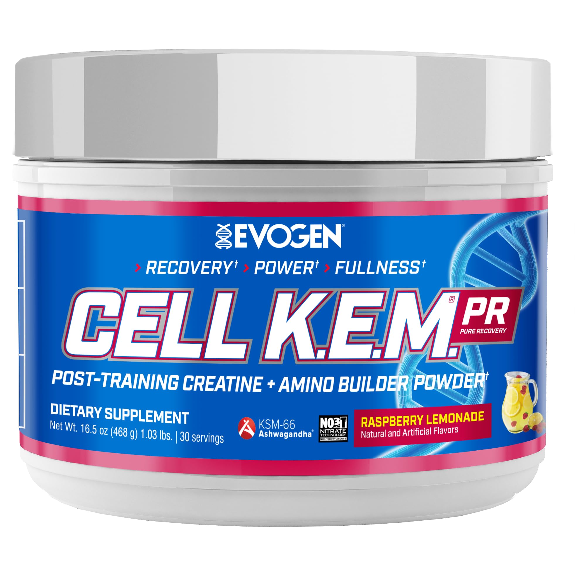EvogenCell K.E.M. PR V.2 Reformulated- Post Workout Recovery Powder & Muscle Builder | Creatine Monohydrate, BCAA Powder, EAAs | Recovery, Strength & Fullness | Raspberry Lemonade | 30 Servings