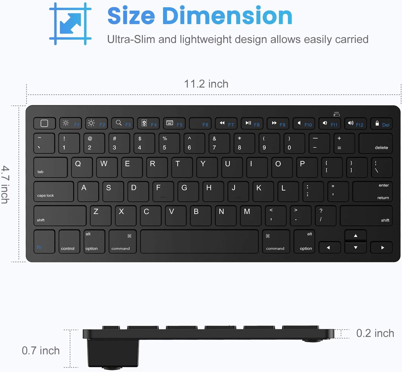 SPARIN Bluetooth Keyboard Compatible with iPad 9th Gen, iPad Mini 6, iPad Air 5, iPad Air 4, iPad 8th/7th Gen, iPad 9.7, iPad Pro 12.9 /iPad Pro 11 inch, Black