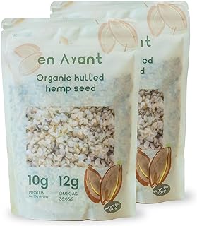 En Avant Organic Hemp Seed 1 LB, Raw Shelled Hemp Seeds Plant Based Protein and Omega 3, 6, Hulled Hemp Hearts Non-GMO, Gluten Free, Vegan, Perfect Hemp Seeds for Smoothies, Yogurt and Salad