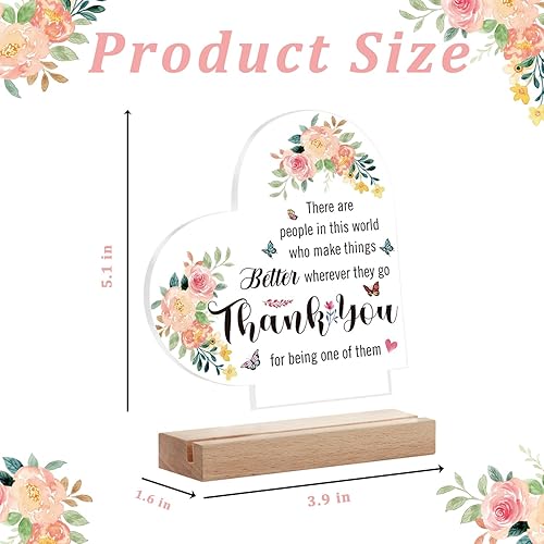 Miniatura 2 de Azbuk Inspirational Gift Thank You Gifts Appreciation Gifts for Women Men Farewell Going Away Retirement Heart Shape Acrylic Gift