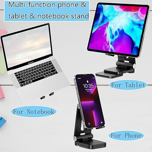 Miniatura 7 de Folding Cell Phone Stand,Laptop Stand, Adjustable Height and Angle Foldable Cell Phone Stand Holder for Desk, Taller iPhone Stand Compatible with