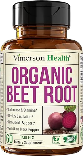 Suplemento de remolacha orgánica USDA  Polvo de raíz de remolacha pura con pimienta negra orgánica para circulación, energía y resistencia  Soporte
