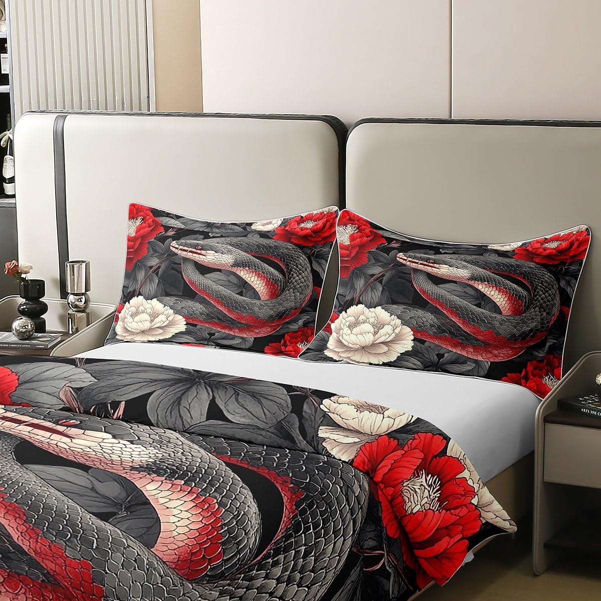 Set copripiumino Wave modello Hokusai Copripiumino giapponese Ukiyoe Stile schizzo orientale Set biancheria da letto doppia in poliestere Ocean Queen  15