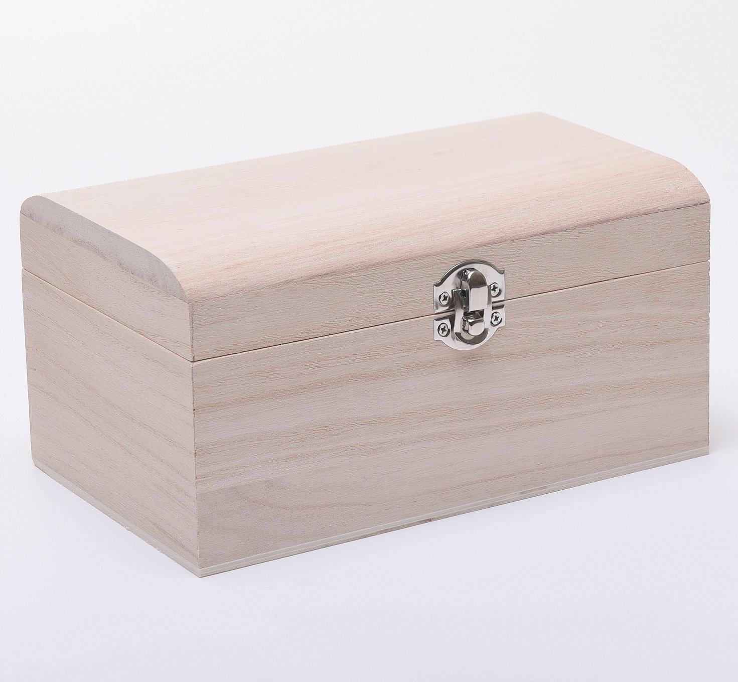 The Wooden Box Mill Brown 20Cm Medium Wooden Pirate Treasure Chest With Silver Latch - Storage, Keepsake, Gift Box - Wbm1610
