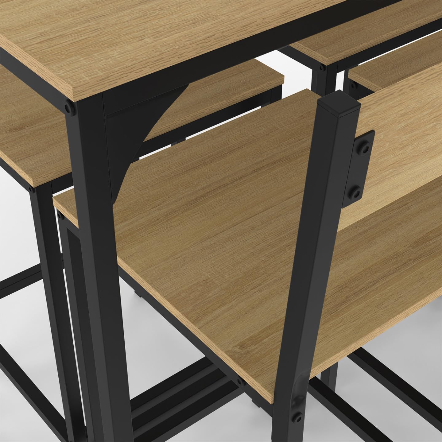IDMarket - Set Bar-Hochtisch Detroit 150 cm und 6 Barstühle Industriedesign