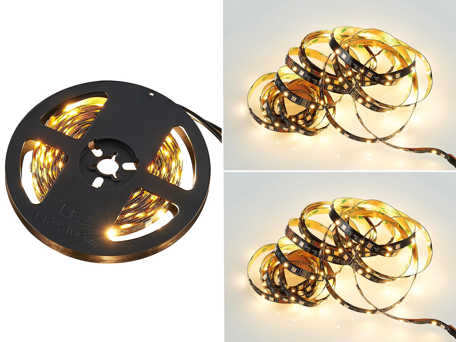 2er Set LED Streifen mit Fernbedienung, RGB Farbwechsel & Dimmer - 5 Meter lang
