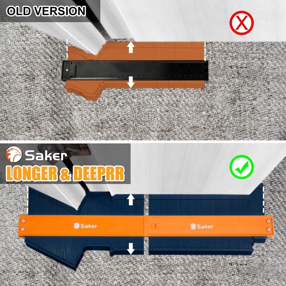 Saker Connection Profile Gauge-Adjustable Lock -Precisely Copy Irregular Shape Duplicator -Irregular Welding Woodworking Tracing - Must Have Tool for DIY Handyman, Construction