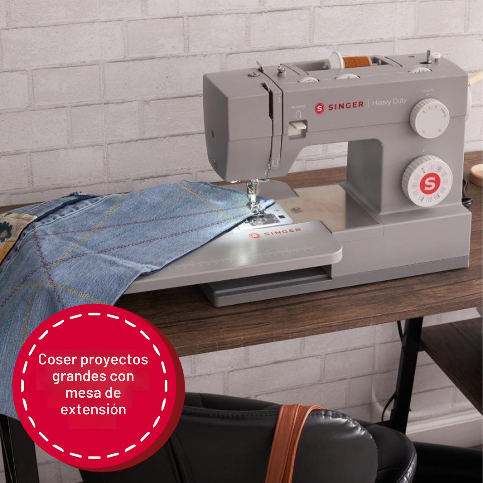 Singer Mesa Extensible, Color Gris