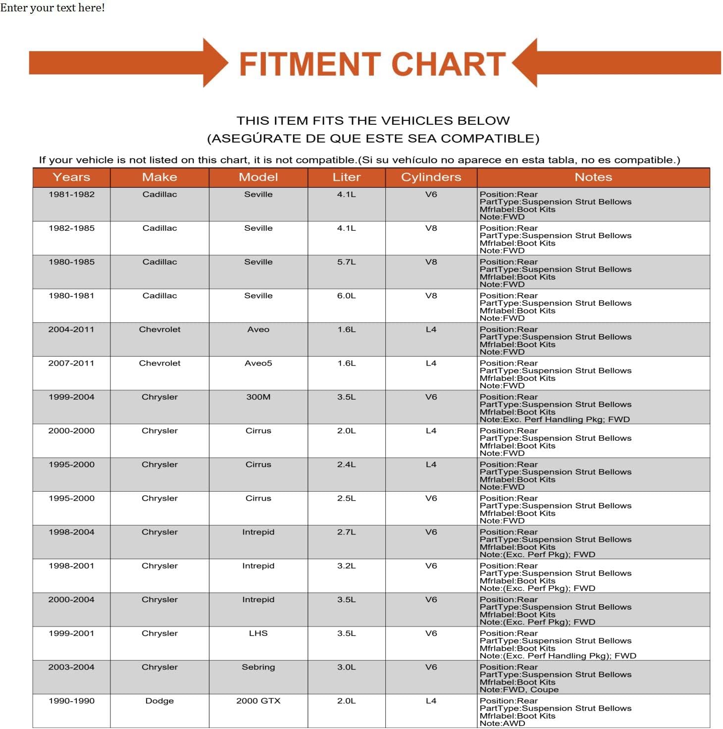 Replacement PAIR SUSPENSION SHOCKS/STRUTS BELLOW DUST BOOT with BUMPER BUMP STOP EB3-4934868