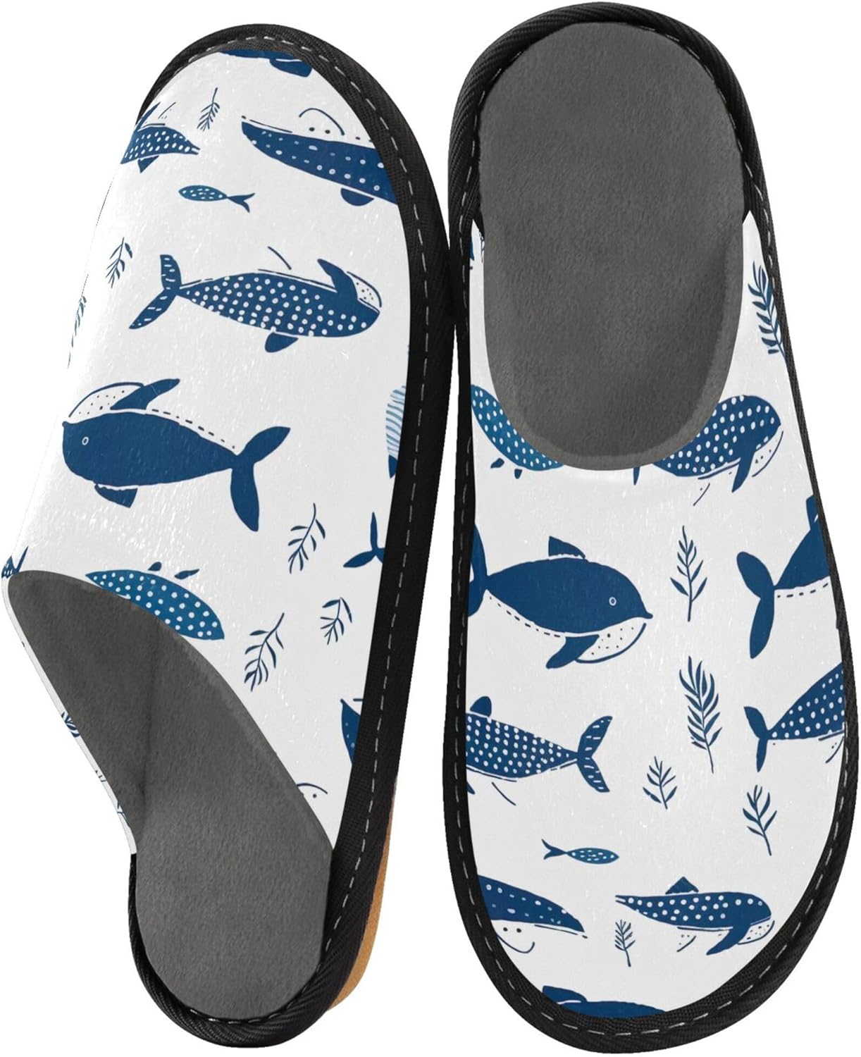 Fish House Slippers – Cozy Fuzzy Slippers for Guests, Washable & Disposable, Perfect for Shoeless Home, Spa & Hotel Use A110499