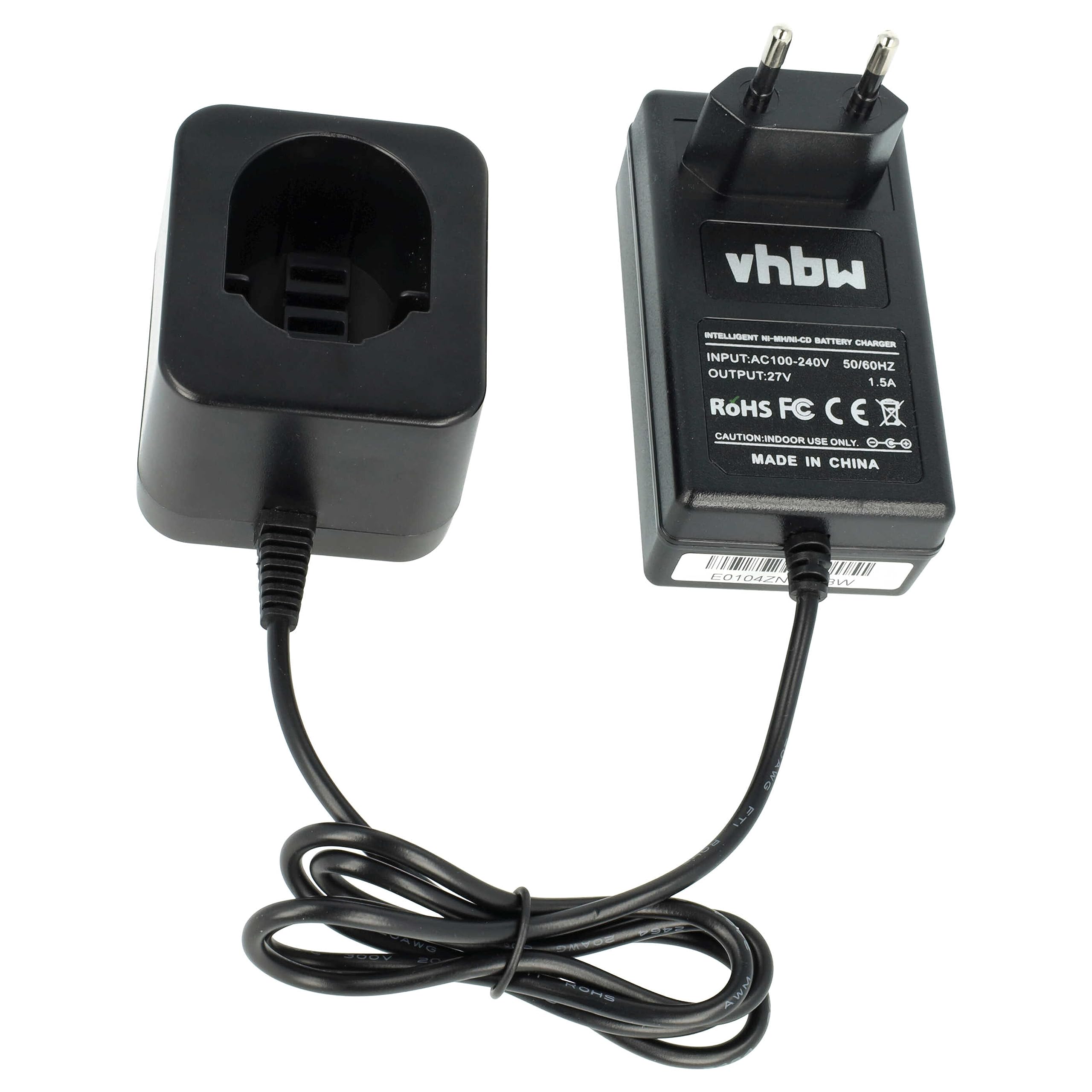 vhbw Chargeur Compatible avec Black & Decker HP231, HP131, HP131K-2, FSL96, HP9060, HP 131K-2, HM9600 Batteries Ni-CD, NiMH d'outils, 1,2V