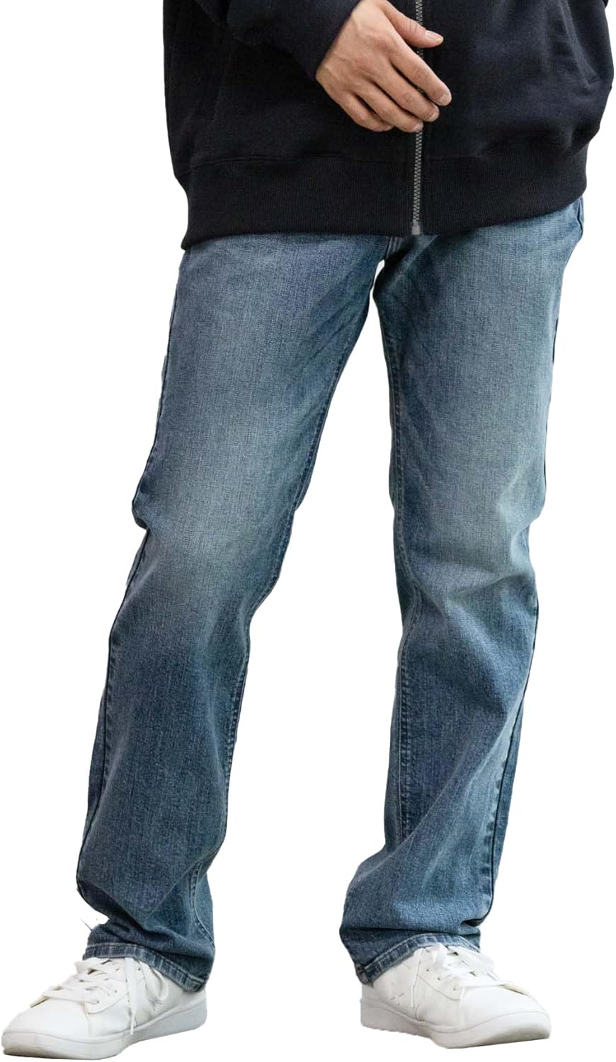 [ラングラー] ストレートパンツ メンズ 伸縮性 デニムパンツ ジーンズ ジーパン ボトムス 淡色:W30(76cm)