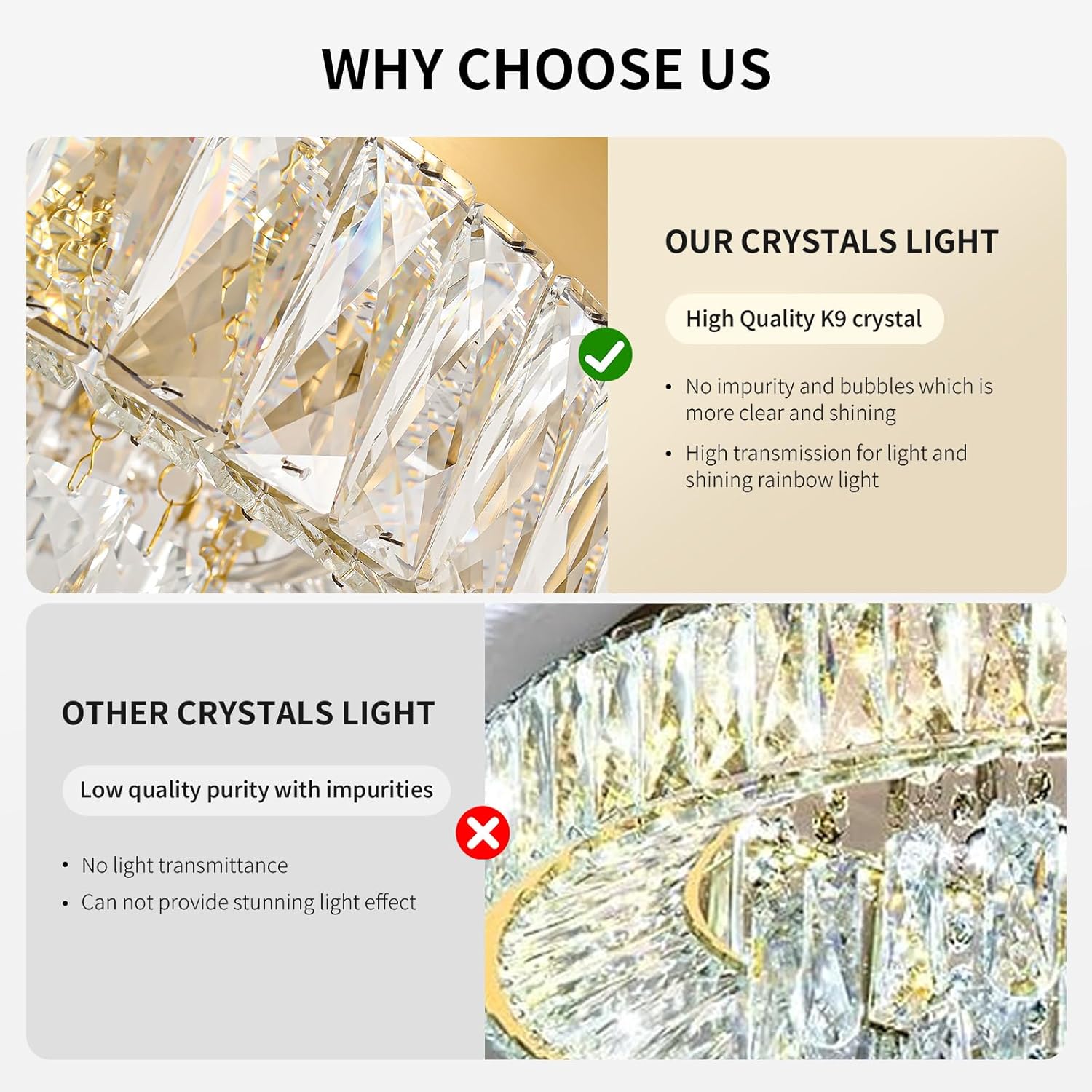 Modern Flush Mount Crystal Chandeliers: 12" Gold Small Ceiling Light LED Dimmable With Remote - Mini Semi Round Chandelier Crystal Foyer Lighting Fixtures For Bedroom Dining Room Entryway Hallway