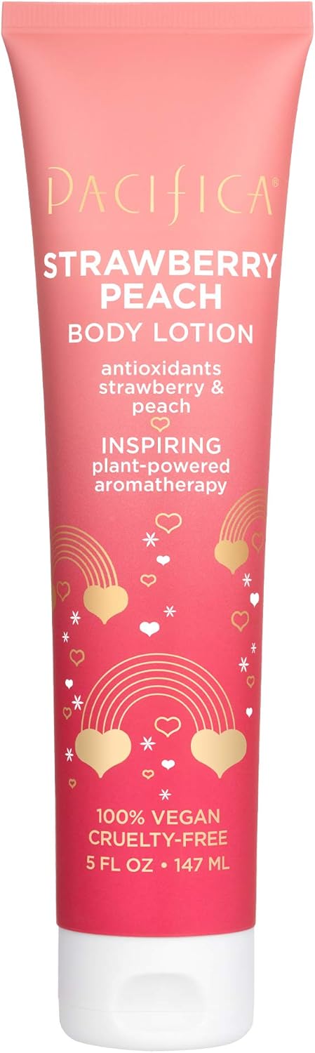 PACIFICA Body Lotion – Strawberry Peach for Women 5 oz Body Lotion,Pink