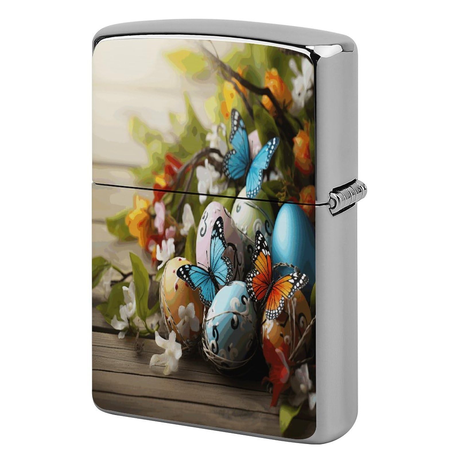Fodpand Style Easter Eggs With Butterfly Metal Lighter Case Cover Lighter Sleeve