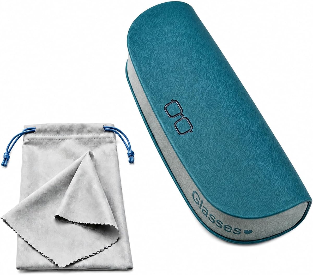 Glasses Case hard shell,3-in-1 Sunglasses Case & Eyeglass Case with Cleaning Cloth & Storage Pouch