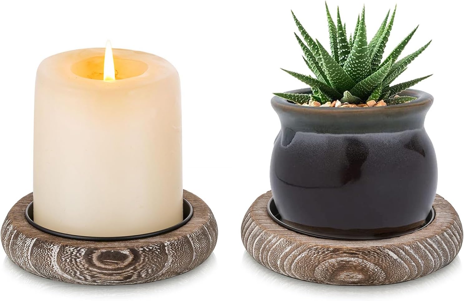Picture Idea: Amazon Com Cyeah 6 Pcs Wood Candle Holders Candle Plate