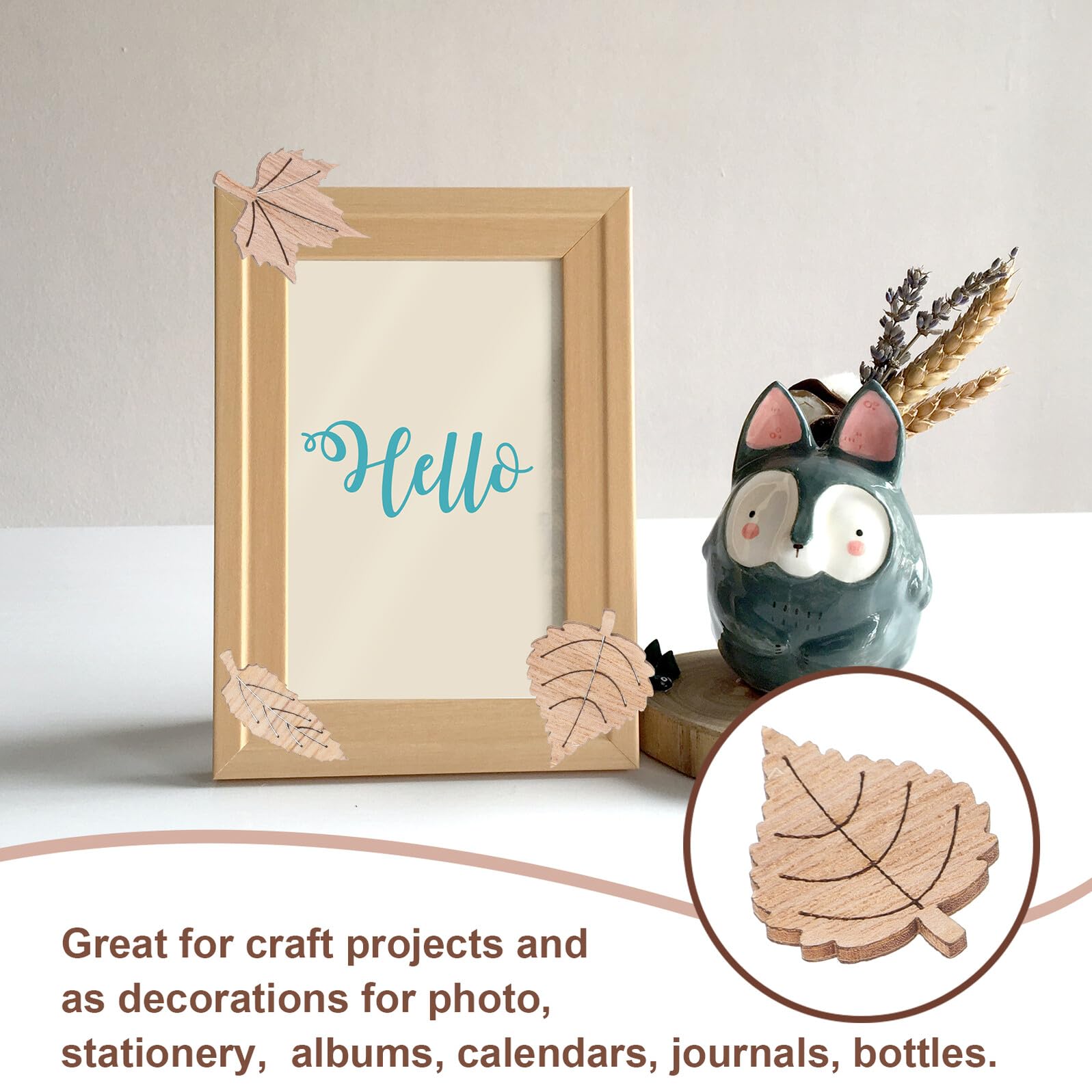 Healifty Weihnachten Feier 50 Holzspäne für Scrapbooking Vintage Beige