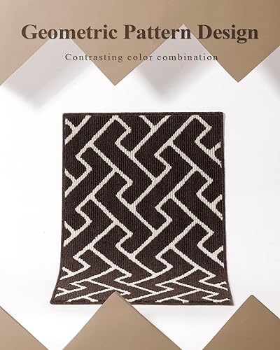 Miniatura 178 de hicorfe Juego de alfombras y tapetes de cocina, alfombra antideslizante de polipropileno súper absorbente, tapete suave y cómodo, lavable para Negro