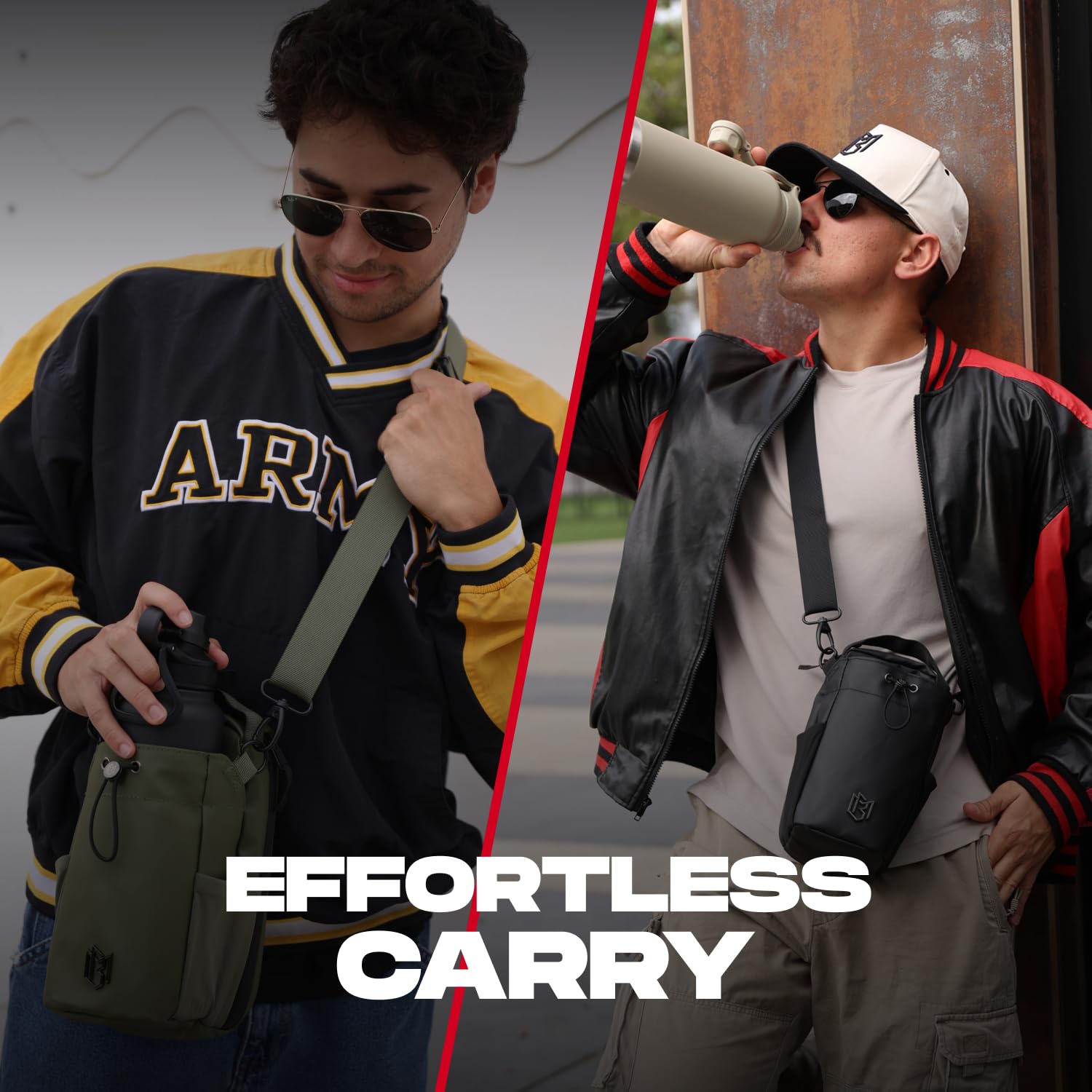 Magnetic Bottle Bag Sling Bag for Men and Women | Gym Bag for Gym, Travel, Work, and Sports | Keep Your Items off the Dirty Gym Floor With Magnetic Attachment (Cream)