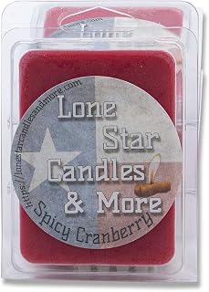 Spicy Cranberry, Lone Star Candles & More's Premium Hand Poured Soy Wax Melts, A Unique Holiday Aroma Much Like Cranberry Marmalade, 6 Wax Cubes 2.7oz Total, USA Made in Texas 1-Pack