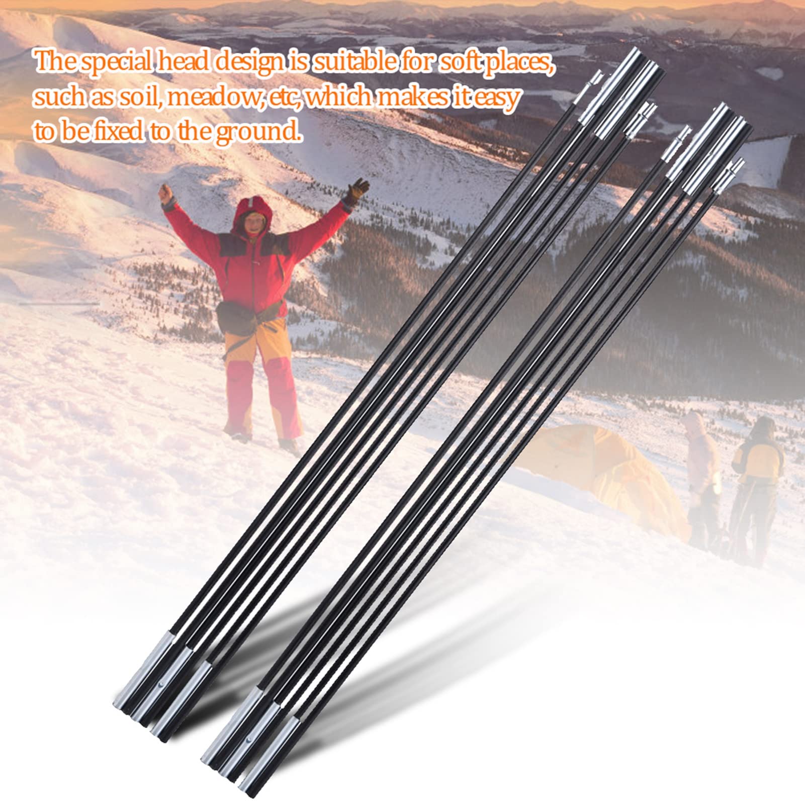 HERCHR Tent Support Rod, Fiberglass Camping Tent Pole Bars Outdoor Camping Sunshelter Awning Support Rod 58.3cm/22.95inch