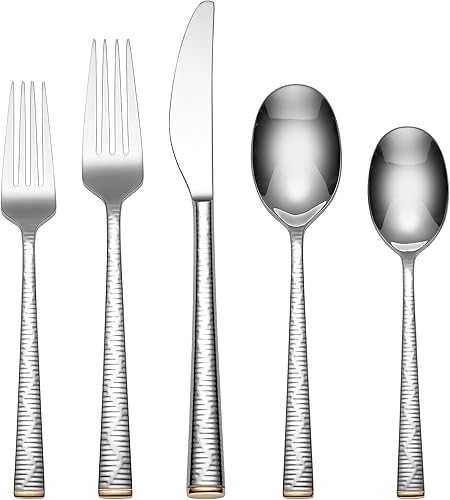 Lenox Blue Bay - Juego de cubiertos, 20 unidades, metálico