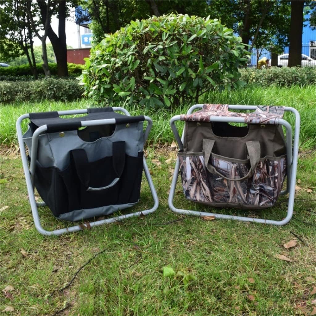 Outdoor 2 in 1 Folding Fishing Chair Bag Convenient Wear-Resistant Fishing Backpack Chair Stool Hunting Climbing(E)