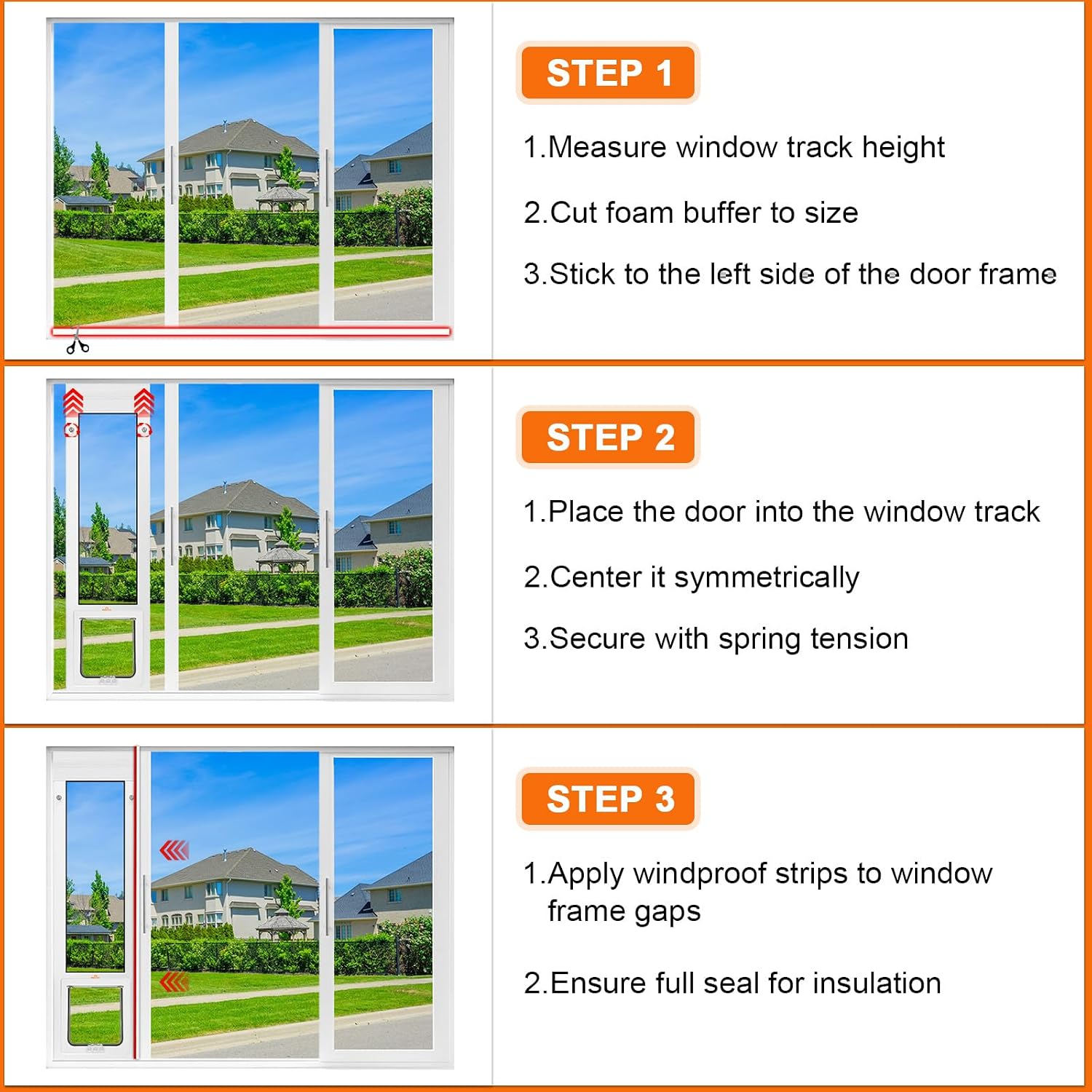 30-32.5" Vertical Cat Door for Window, Adjustable Height & 4 Locks | Adjustable Vertical Window Cat Door Fits Windows 30-32.5" High. 4 Lock Modes. Aluminum Frame. No Tools Needed