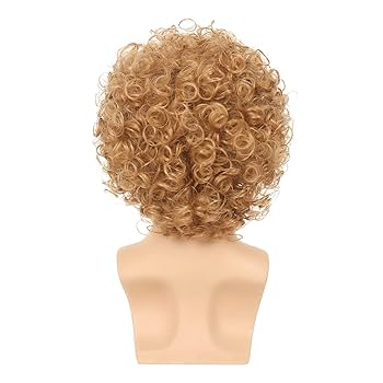 Amazon.com: Dai Cloud Mens Blonde Wig Curly Short Rocker 70s