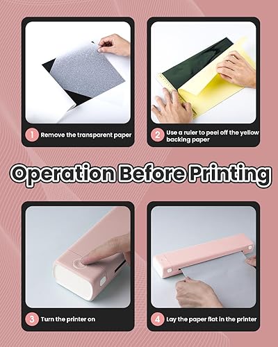 Miniatura 49 de Phomemo M08F - Impresora de plantillas de tatuaje, impresora térmica inalámbrica de tatuaje con 10 piezas de papel de transferencia, compatible