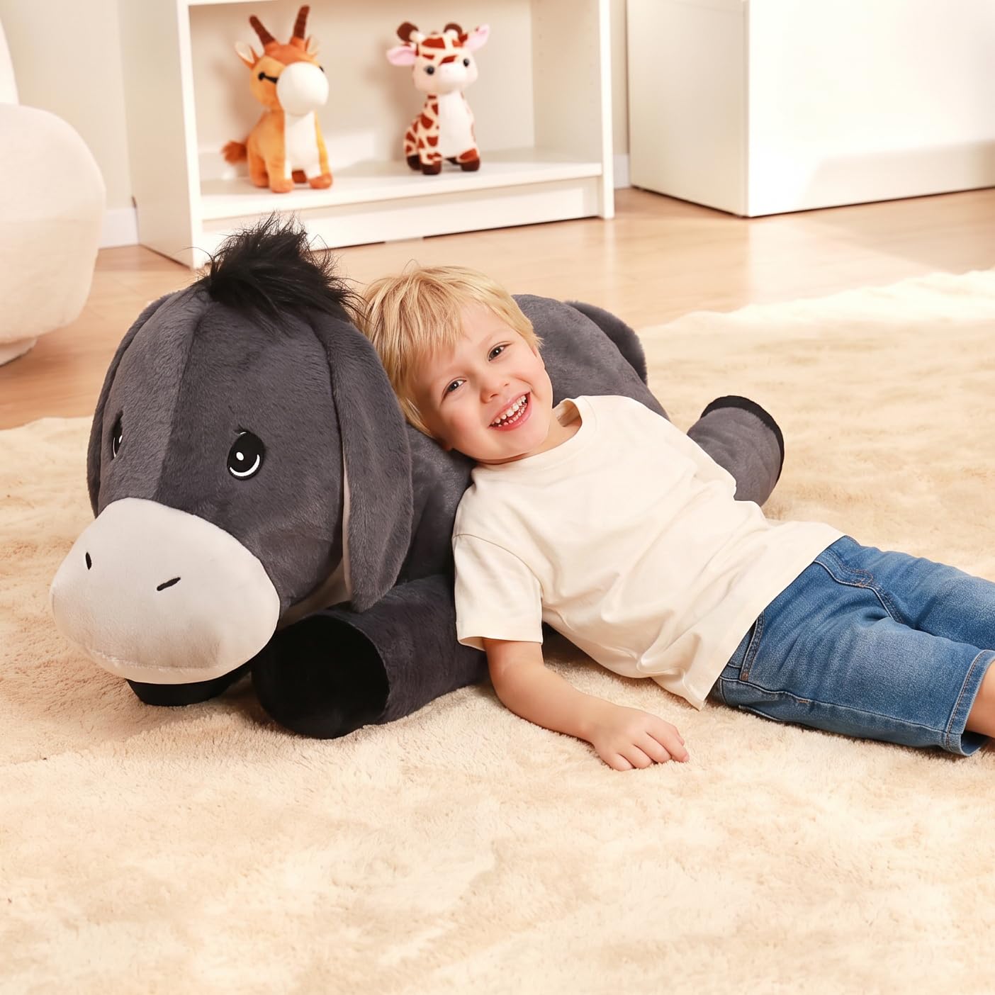 IKASA Animal de peluche gigante de 33 pulgadas, súper suave, sin cremallera