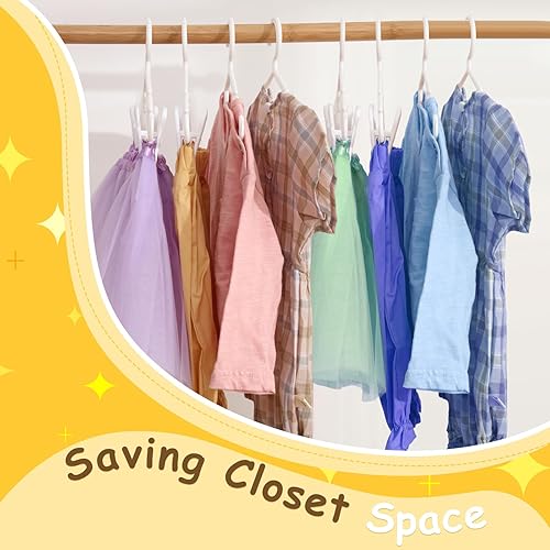 Miniatura 90 de Hsei Baby Hangers with Clips, Plastic Kids Pants Hangers for Nursery Closet, Top and Bottom Clothes Hanger Set for Newborn Child Infant Toddler Boys
