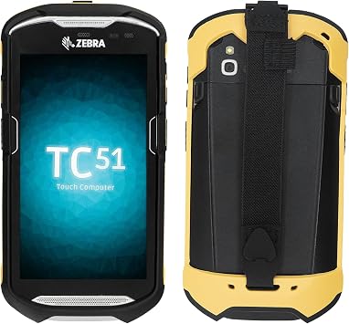 Protective Cover Bumper Case Rugged Boot with Hand Strap for Zebra TC51 TC510K TC52 TC56 TC57 Black+Yellow