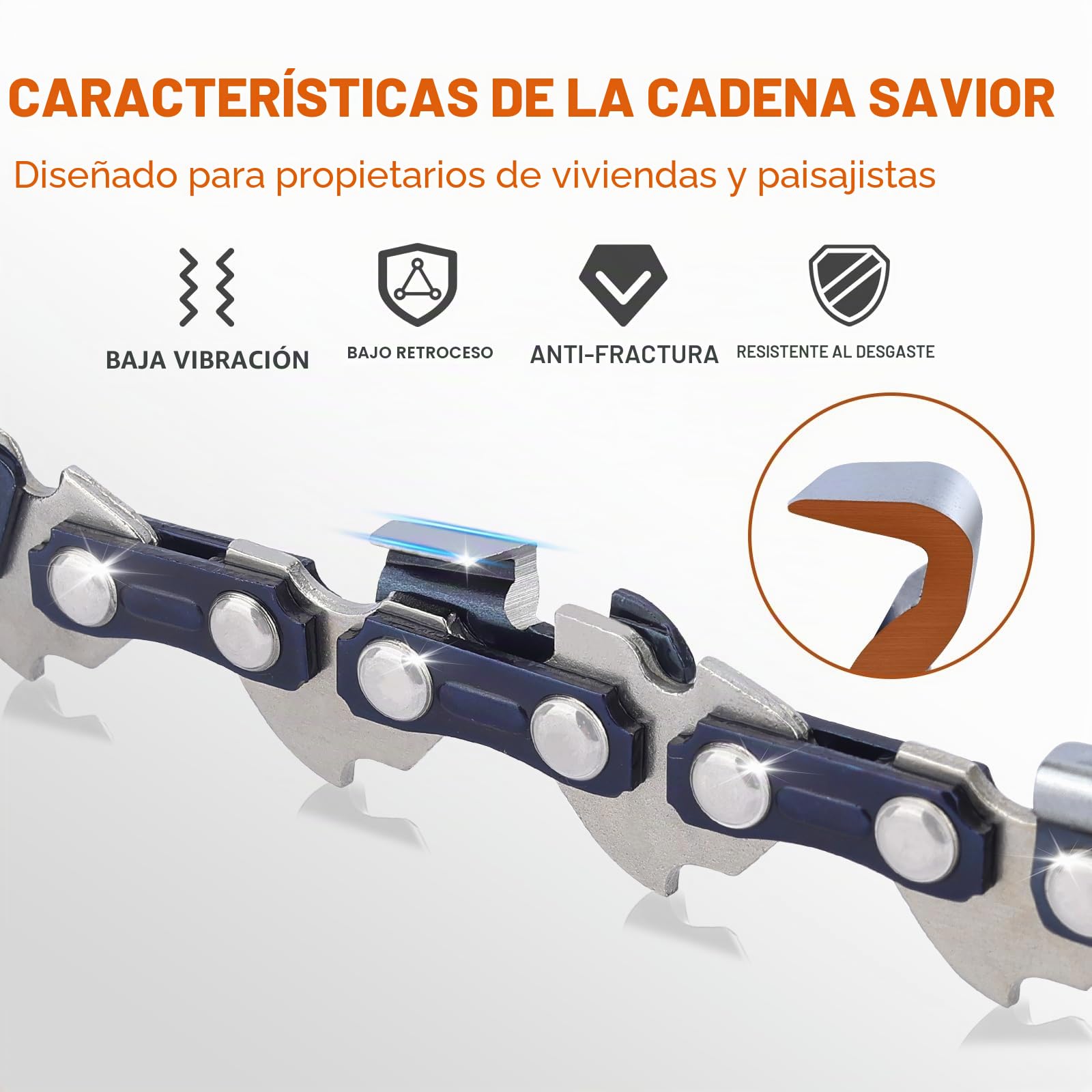 3×Cadenas de Motosierra Telescópica 3/8"LP para Espadas de 30 cm 44 Eslabones, 1,1mm compatible con Stihl MS170 MS162 MSE170C MS194T, 3610 000 0044 y muchas más