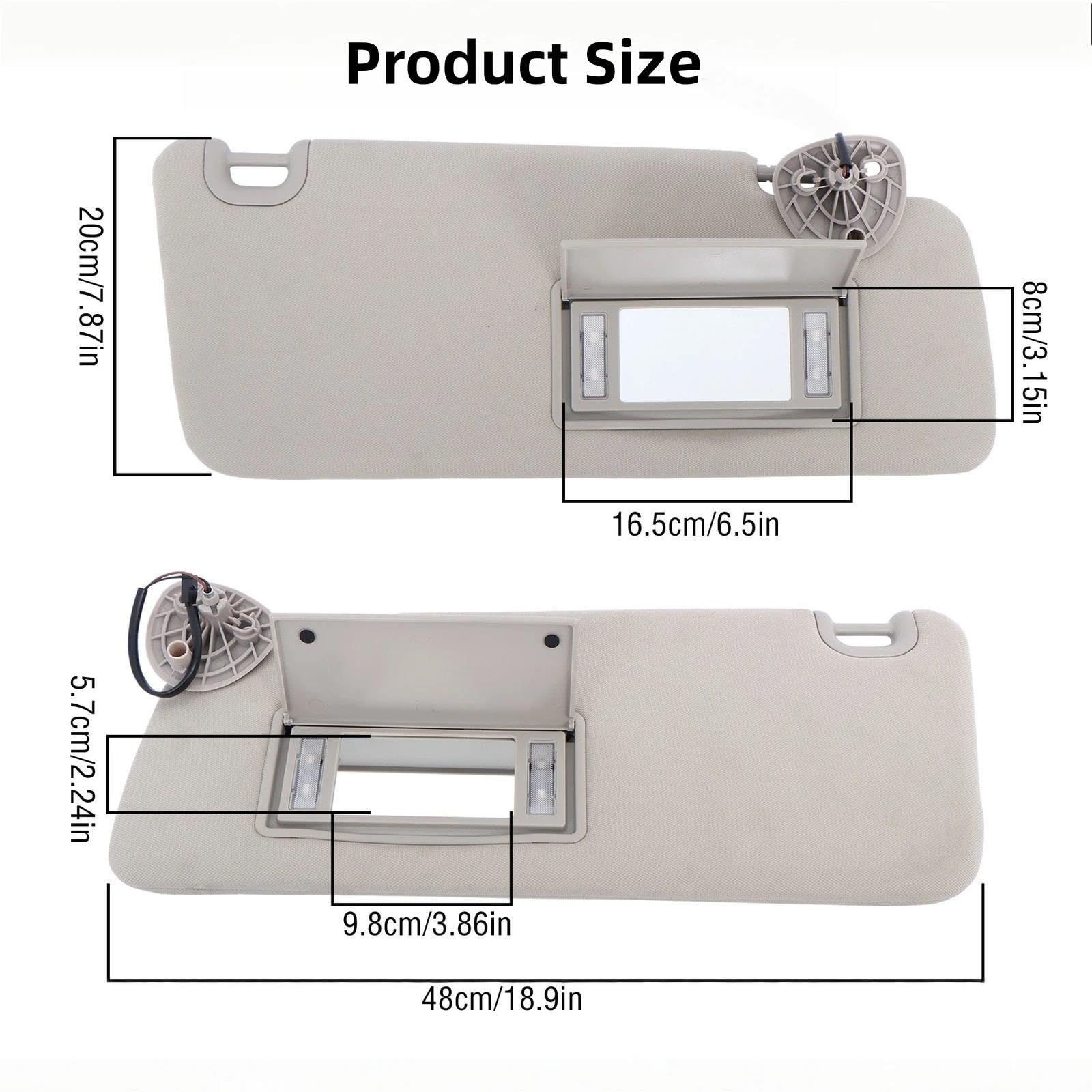 Per Dodge Per Ram 1500 2500 3500 4500 5500 2013 2014 2015-2018 Pannello Parasole Anteriore Lato Guidatore Destro Sinistro Visiera Aletta Parasole(Gray 1 Pair)