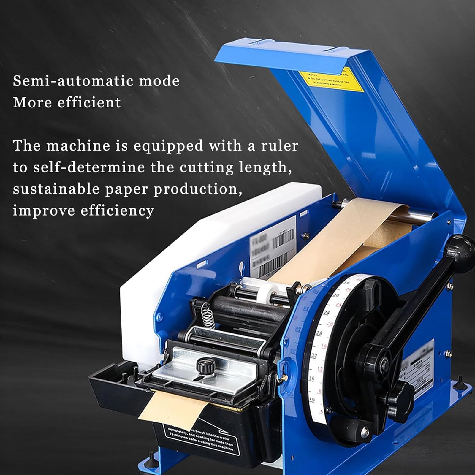 Dispenser di nastro attivato dall'acqua, macchina semiautomatica per tagliare nastro kraft, con lunghezza e larghezza di taglio regolabili, manico per risparmiare manodopera per ufficio e imballaggio
