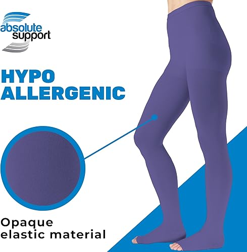 Miniatura 15 de Absolute Support - Medias de compresión opacas con puntera abierta, firme apoyo, 20-30 mmHg, M