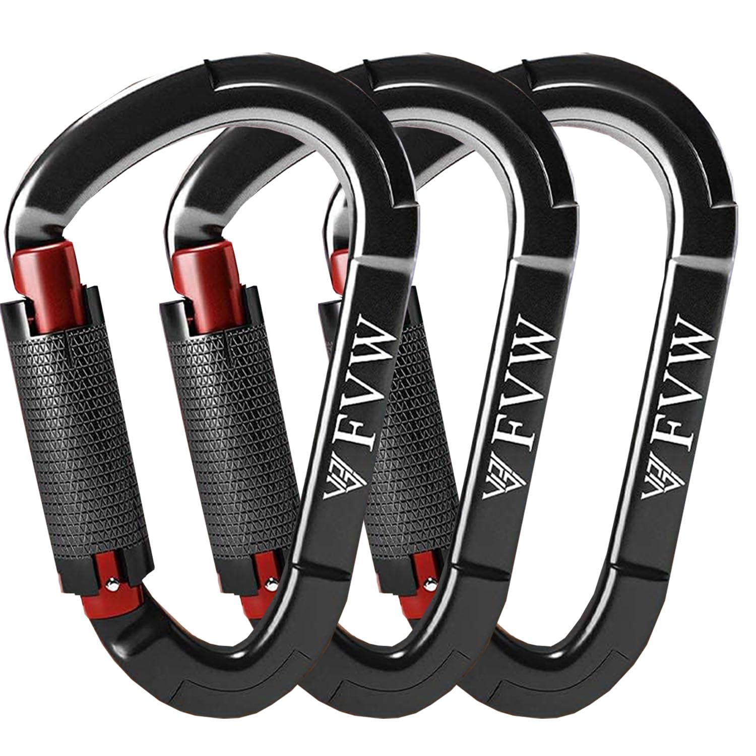Karabiner Klettern Kletterausrüstung,3 Stück UIAA-Zertifiziert 25KN Auto Locking Kletterkarabiner Clips für Locking Hundeleine und Geschirr, Camping，Hängematten, Wandern & Utility