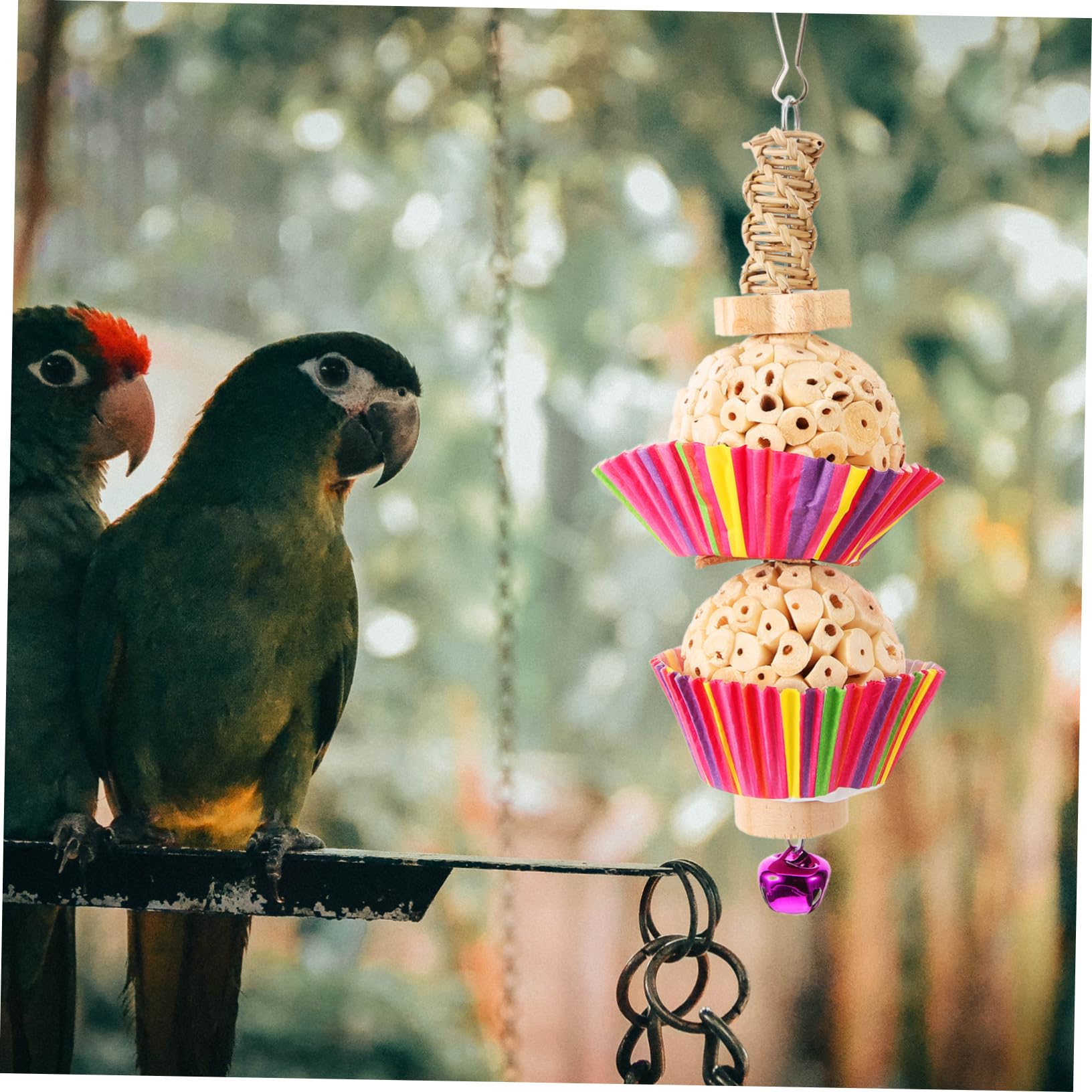 Toddmomy Jouet à Mâcher Suspendu pour Oiseaux Accessoire De Cage pour Perroquets Jouet pour Déchiqueter Et pour Calopsittes Et Perruches
