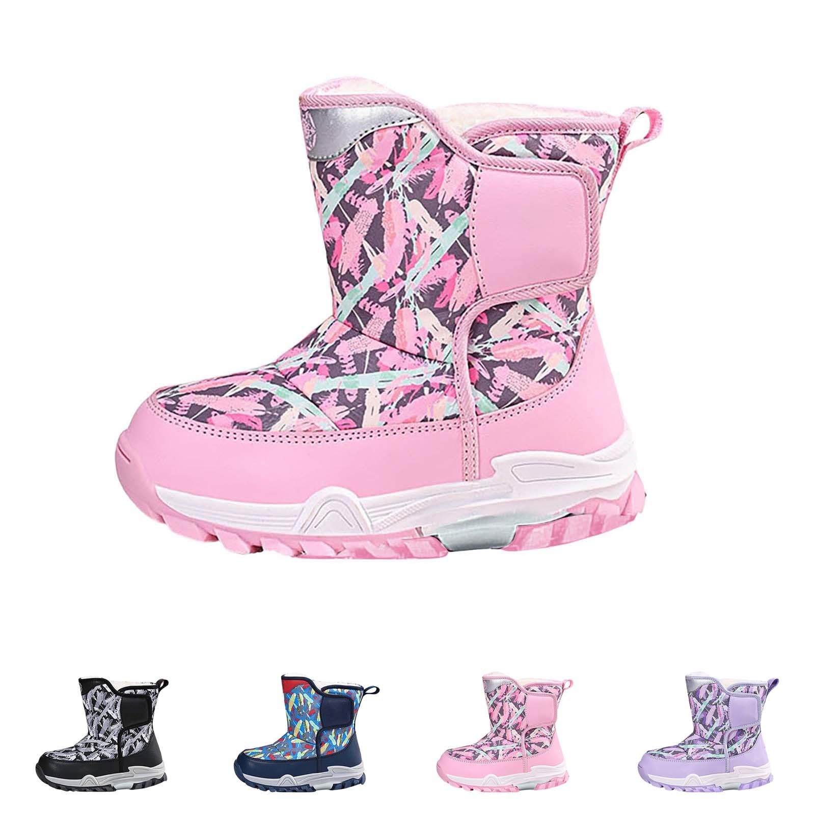 Stivali da neve per bambini mimetici foderati in pile termico per bambini stivali alti invernali impermeabili antiscivolo a metà polpaccio scarpe da corsa escursionismo camminate scarpe da ginnastica