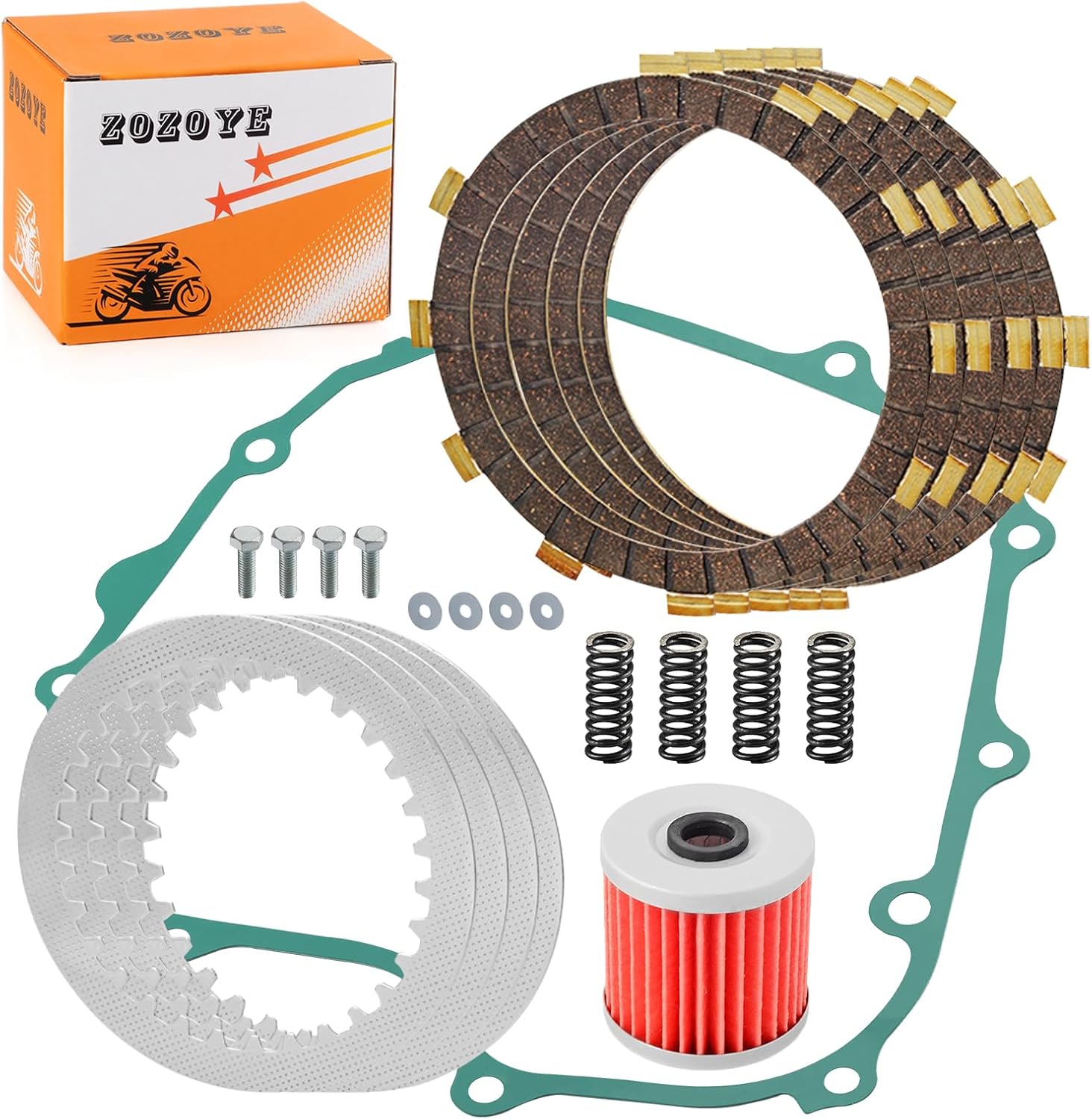 Heavy Duty Clutch Friction Plates & Gasket Kit for Kawasaki Ninja 250R EX250F 1986-2007