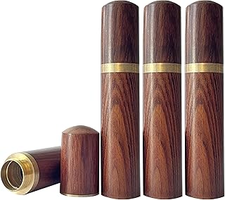 Mini Wood Urns for Human or Pet Ashes Set of 4 - Handcrafted Wood Keepsake Urn, Small Memorial Urn for Ashes with Elegant Simplicity(Brown)