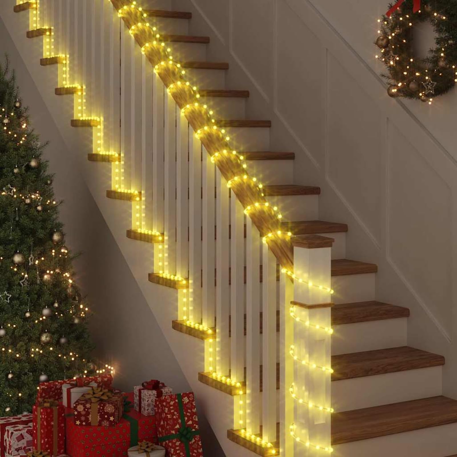 Homgoday Festbeleuchtung Lichterschlauch Dekoration - Warmweiß - PVC & Kupfer - Indoor & Outdoor Weihnachtsdeko Model42018918